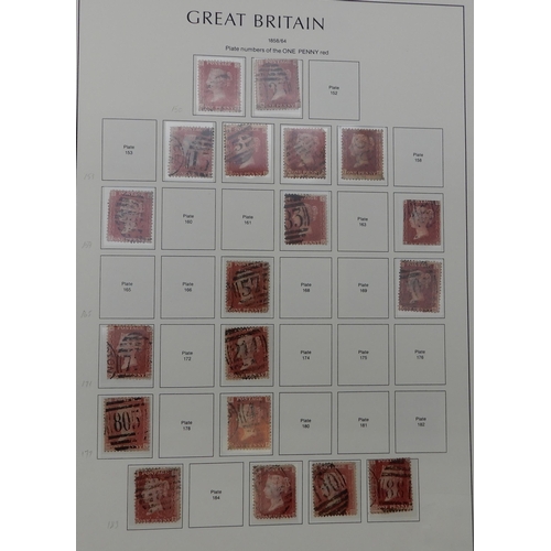 363 - Great Britain a collection in six albums from 1840 to 1980's with 1/d black, many line engraved 1/d ... 