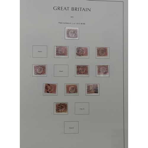 363 - Great Britain a collection in six albums from 1840 to 1980's with 1/d black, many line engraved 1/d ... 