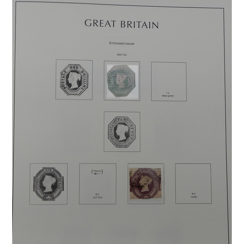 363 - Great Britain a collection in six albums from 1840 to 1980's with 1/d black, many line engraved 1/d ... 