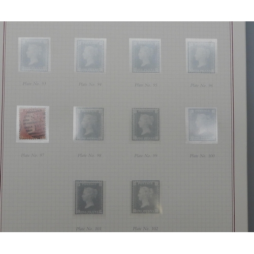 363 - Great Britain a collection in six albums from 1840 to 1980's with 1/d black, many line engraved 1/d ... 