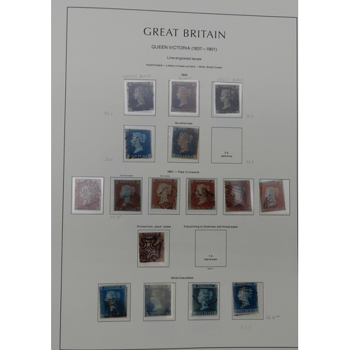 363 - Great Britain a collection in six albums from 1840 to 1980's with 1/d black, many line engraved 1/d ... 