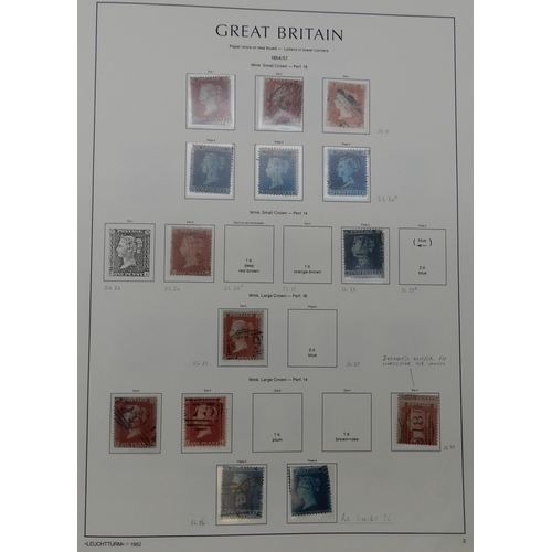 363 - Great Britain a collection in six albums from 1840 to 1980's with 1/d black, many line engraved 1/d ... 