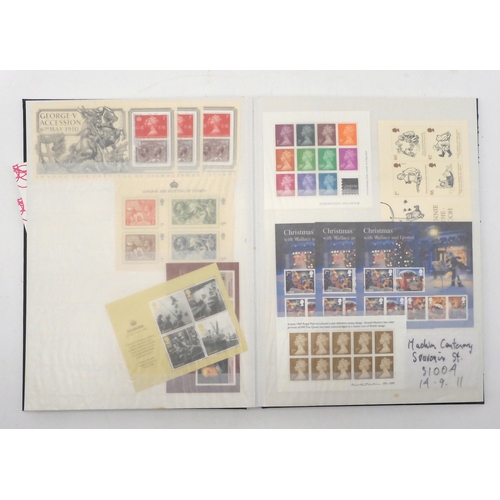 391 - GREAT BRITAIN a stock book containing miniature sheets together with some decimal cylinder blocks an... 