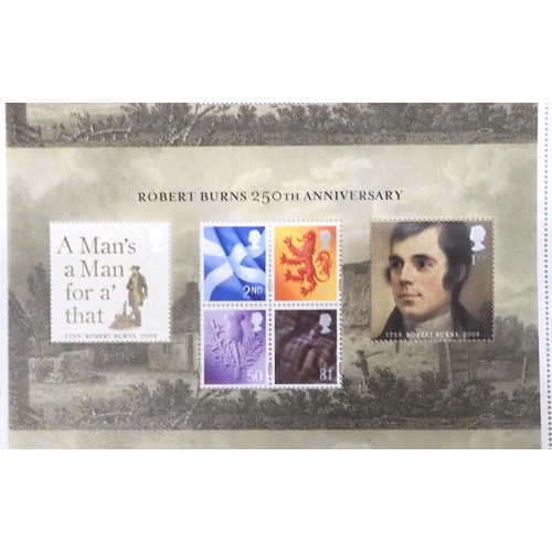 396 - GREAT BRITAIN UNCUT PRESS SHEETS a single master sheet of 05257 Robert Burns 250th Anniversary minia... 