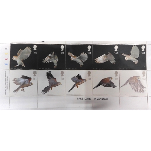 403 - GREAT BRITAIN UNCUT PRESS SHEETS a master sheet of 208767 Barn Owl and Kestral 1st class stamps 21/1... 