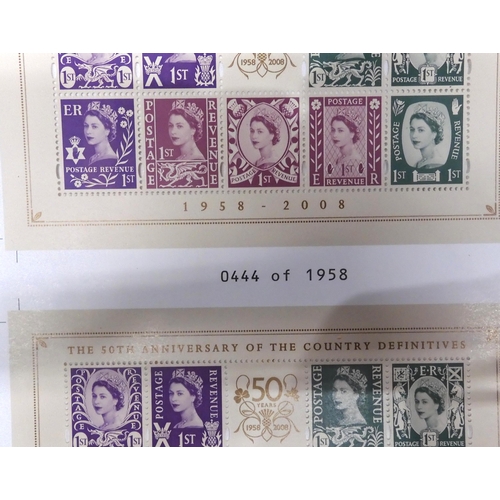 404 - GREAT BRITAIN UNCUT PRESS SHEETS a sheet of The Fiftieth Anniversary of The Country Definitives  195... 