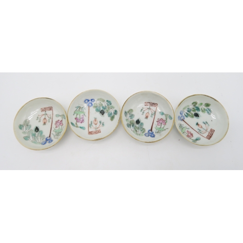 2373 - TWELVE VARIOUS CHINESE BOWLSFour,6.5cm, one 11cm, and others ranging from 5 to 10cm diameter, along ... 