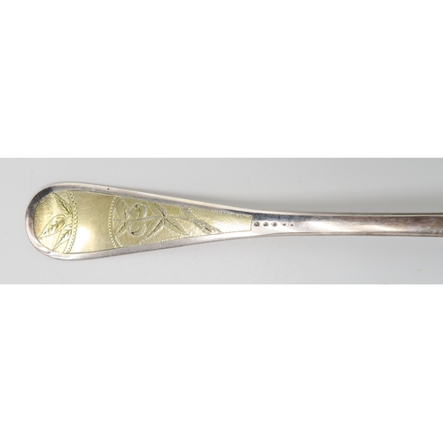 2498 - A CASED SET OF GEORGE III SILVER GILT SERVING SPOONSby Charles Mash, Dublin 1821, with an additional... 