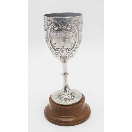 2501 - A LATE-VICTORIAN SILVER PRESENTATION GOBLETby James & William Deakin, London 1900, the body with... 