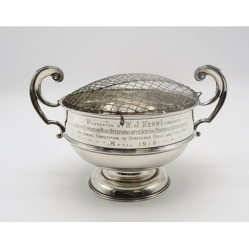 2502 - A GEORGE V SILVER PRESENTATION ROSE BOWLby Joseph Gloster Ltd, Birmingham 1917, of typical form, wit... 