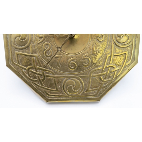 2226 - A GLASGOW SCHOOL CELTIC REVIVAL WALL CLOCKof octagonal form with repousse knotwork decoration and Ar... 