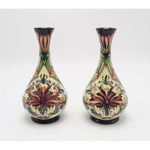 2229 - A PAIR OF MOORCROFT FLORIAN DREAM PATTERN VASES designed by Rachel Bishop, circa 2004, 23c... 