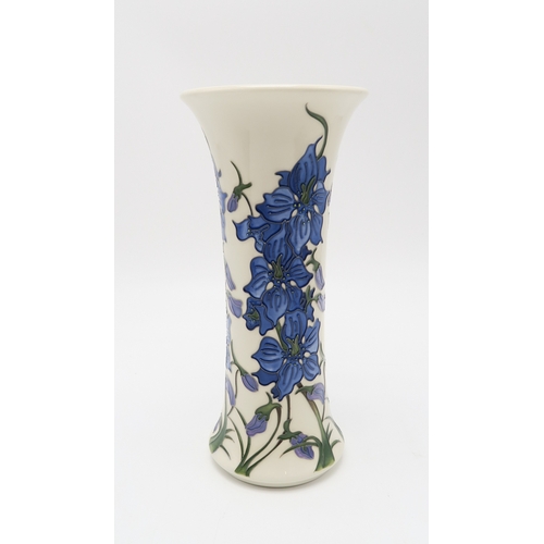 2232 - A MOORCROFT CHAMPAGNE ANEMONES PATTERN PLAQUE26cm x 18.5cm framed, circa 2023 together with a Pavoni... 