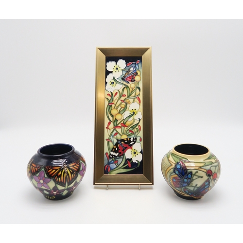 2233 - A MOORCROFT SWEET TRACK PATTERN PLAQUEdesigned and signed to back by Rachel Bishop, circa 2021, 34.5... 