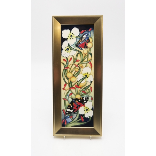 2233 - A MOORCROFT SWEET TRACK PATTERN PLAQUEdesigned and signed to back by Rachel Bishop, circa 2021, 34.5... 