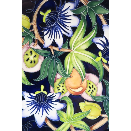 2239 - A MOORCROFT MEDITERRANEAN COLLECTION PASSION FRUIT PATTERN CHARGERdesigned by Rachel Bishop, 28cm di... 