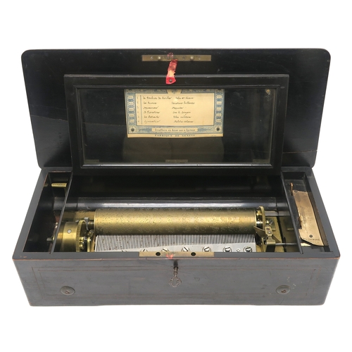 2611 - A LATE-19th CENTURY SWISS CYLINDER MUSIC BOX BY B.A. BREMOND, GENEVANo. 16973, playing six airs, the... 