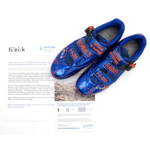 2621 - DAVID MILLAR, SCOTTISH ROAD CYCLIST - A UNIQUE PAIR OF RACE-WORN fi'zi:k CYCLING SHOESEuropean size ... 