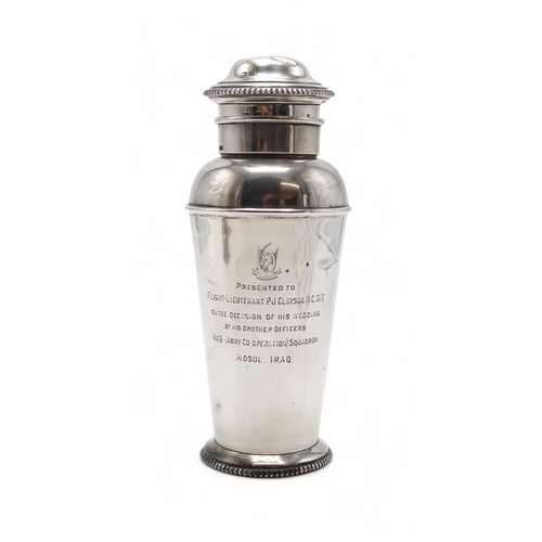 A GEORGE V SILVER COCKTAIL SHAKER