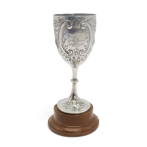 2501 - A LATE-VICTORIAN SILVER PRESENTATION GOBLETby James & William Deakin, London 1900, the body with... 