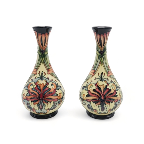 2229 - A PAIR OF MOORCROFT FLORIAN DREAM PATTERN VASES designed by Rachel Bishop, circa 2004, 23c... 