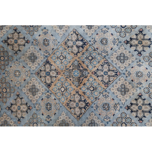 2136 - A GREEN GROUND QASHQAI RUG with all over geometric lozenge patterned ground within geometric fl... 