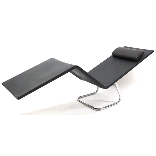 2089 - A LATE 20TH CENTURY MAARTEN VAN SEVEREN FOR VITRA MVS CHAISE LONGUE with leather headrest on stylize... 