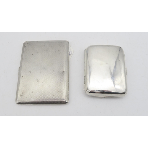 207 - A George VI silver cigarette case, by D.Bros, Birmingham 1961, inscribed to the interior, and anothe... 