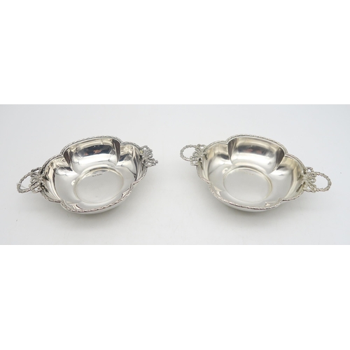 213 - A pair of late-Victorian silver twin-handled dishes, by James & William Deakin, Sheffield 1896, ... 