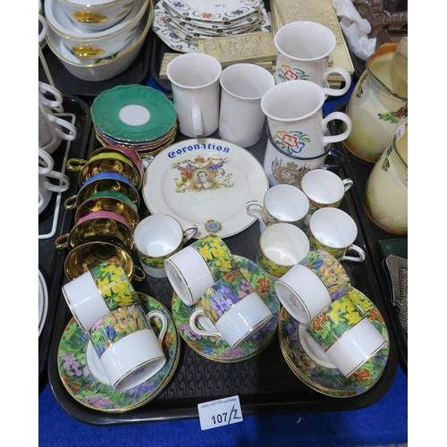 107 - A Paragon Springtime coffee set, Bavarian harlequin set, and other itemsNOTE: THE PARTHENON FRIEZE R... 