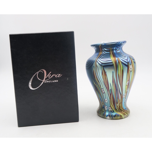 116 - An Okra vase, signed D Barras, with box