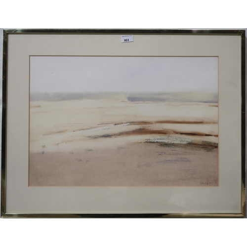 903 - WILLIAM BILL WRIGHT RSA SSA RGI (SCOTTISH 1931-2016) COSTAL LANDSCAPE Watercolour, signed lower righ... 