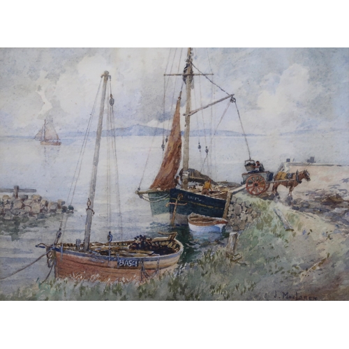 907 - JAMES MACLAREN (SCOTTISH act. 1881-1917) SCOTTISH HARBOUR Watercolour, signed lower right,... 