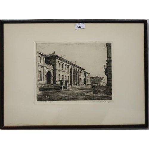 913 - WILFRED CRAWFORD APPLEBY (SCOTTISH 1889-1954) GLASGOW HIGH SCHOOL Etching, signed lower ri... 