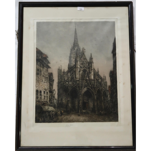 920 - CAMILLE FONCE (FRENCH 1867-1937) ST. MACLOU AT ROUEN Etching, signed bottom centre, 64 x 50cm  Toget... 