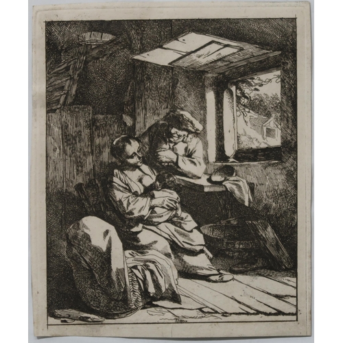 944 - CORNELIS PIETERSZ BEGA (DUTCH c.1620-1664) DIE SAUGENDE MUTTER Etching, 14 x 11.5cm T... 