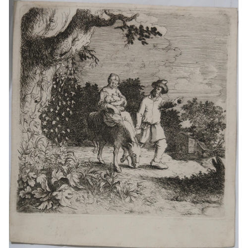 945 - WILLEM BASSE (DUTCH 1613-1672) THE FLYGHT INTO EGYPT Etching, 12 x 12.1cm  Toget... 