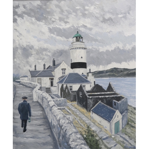 947 - JAMES WALLACE (SCOTTISH CONTEMPORARY) CLOCH LIGHTHOUSE GOUROCK, 2021 Acrylic on canvas, signed lower... 