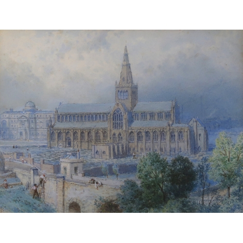 2967 - MYLES BIRKET FOSTER RWS (1825-1899)GLASGOW CATHEDRALWatercolour, signed with monogram lower left, 15... 