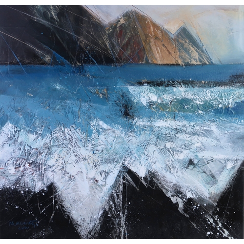 3020 - FIONA MACINTYRE RSW (SCOTTISH CONTEMPORARY)WEST COAST SCENEMixed media/collage, signed lower left, d... 