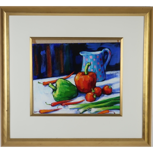 3022 - MARY GALLAGHER (SCOTTISH B.1953)KITCHEN TABLEOil on board, signed lower left, 20.5 x 36cm (12 x 14