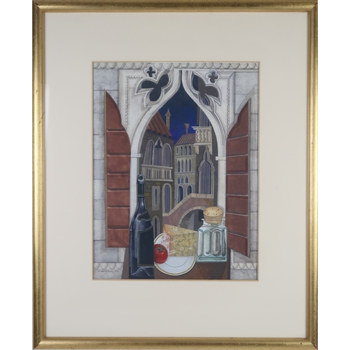 3025 - RICHARD NORMAN RSW (SCOTTISH CONTEMPORARY)A WINDOW IN SANTA CROCEWatercolour, signed lower left, dat... 