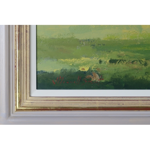 3033 - JOSEPH MAXWELL STUART (SCOTTISH CONTEMPORARY)SUMMERTIME IN THE MEADOWS (EDINBURGH)Oil on board, sign... 