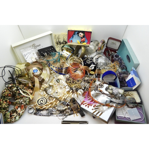 847 - Costume jewellery to include boxed items by Mickey, an Egyptian designed torc necklace and cuff, Mic... 