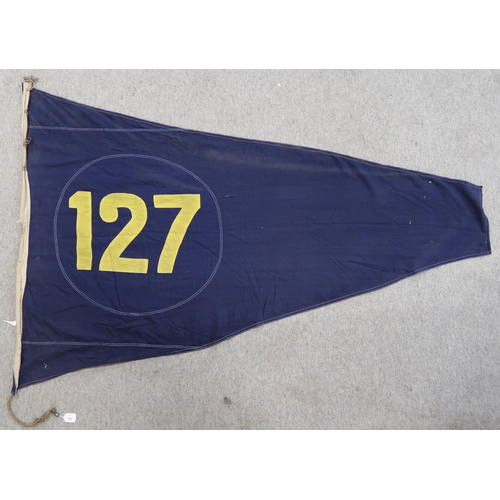 520 - A large military pennant, with applique number 