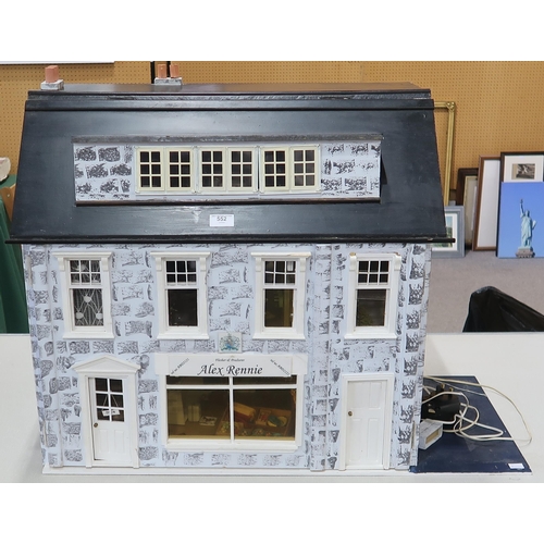 552 - A large contemporary dolls' house, modelled as Alex Rennie's Poulterers, with contents, the structur... 