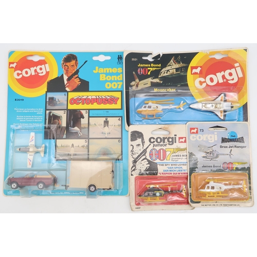 558 - A boxed Corgi Toys 336 James Bond Toyota 2000GT, together with 2521 Moonraker and E3019 packaged car... 