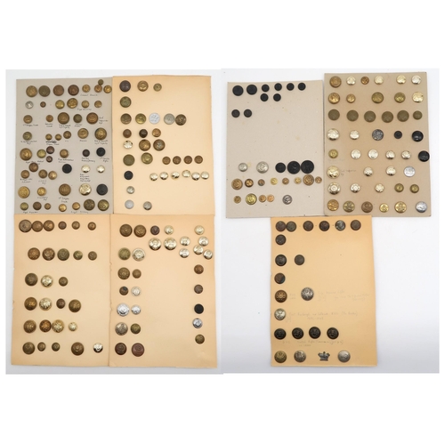 580 - An album of military buttons, of mixed age, to include the Fife Mounted Rifle Volunteers, 7th Gurkha... 