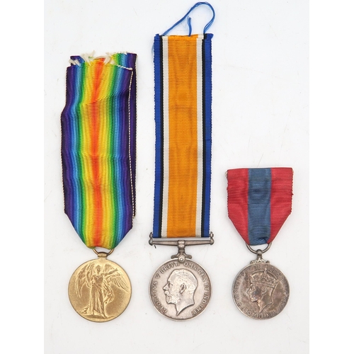 588 - A WW1 British War Medal/Victory Medal pair awarded to 45870 Pte. J. Baird, together with a possibly ... 