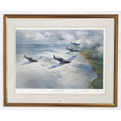 601 - A collection of signed limited edition military aircraft prints, framed, the largest approx. 81cm x ... 